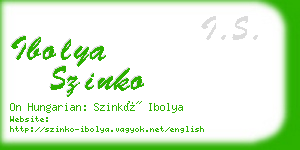 ibolya szinko business card